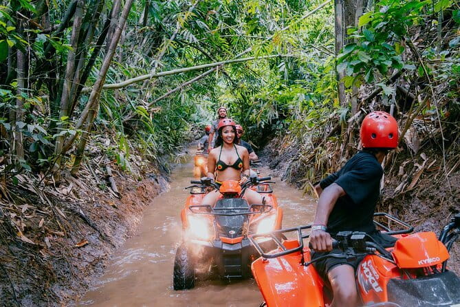 Bali ATV Bike Cave and waterfall with hotel Pick Up And Lunch - A Waterfall Break in the Tropical Heat