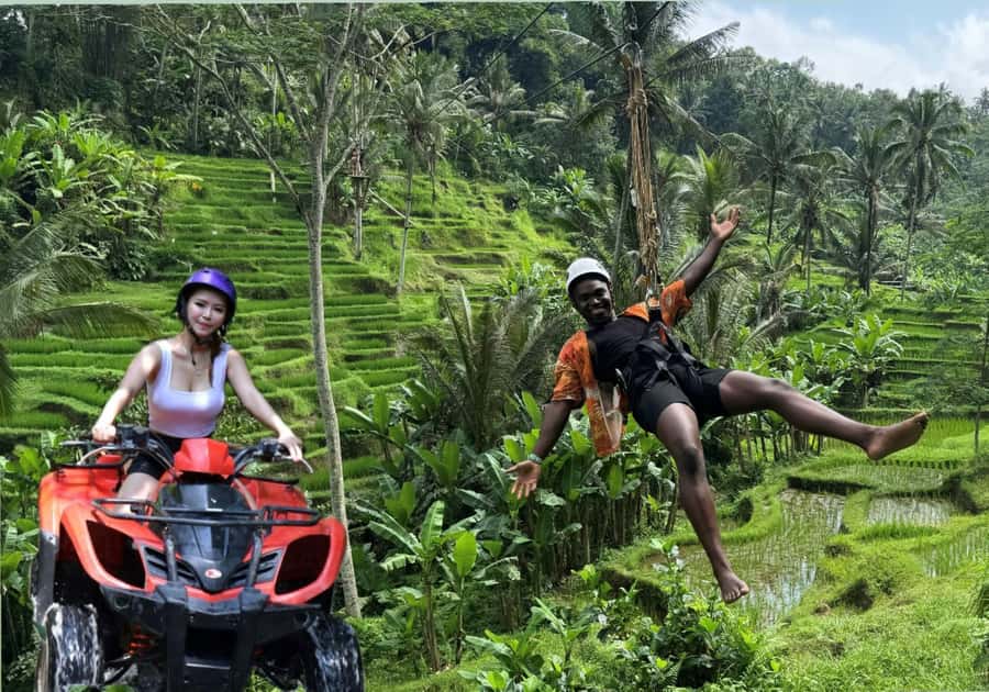 Bali: ATV Rafting Zipline Swing &Sky Bike in Ubud Rice Field - The private rice-field walk adds local context
