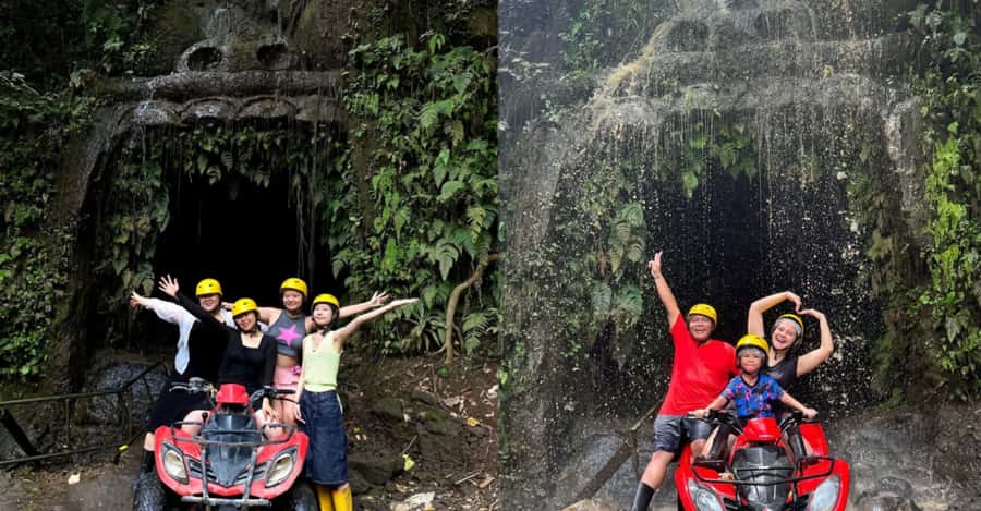 Bali: ATV Ride Adventure with track river bank, dense forest - Reaching the Water Fun Speed Track
