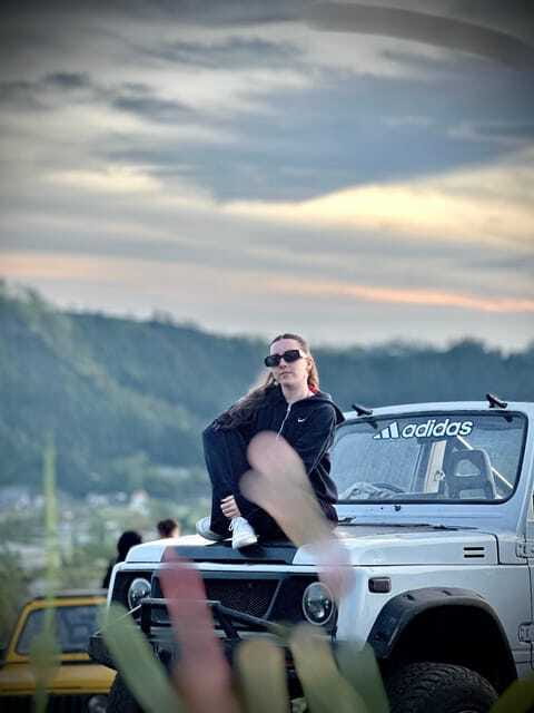 Bali: Hidden Waterfall & Mt. Batur Sunset Jeep Private Tour - Sunset beside Mount Batur