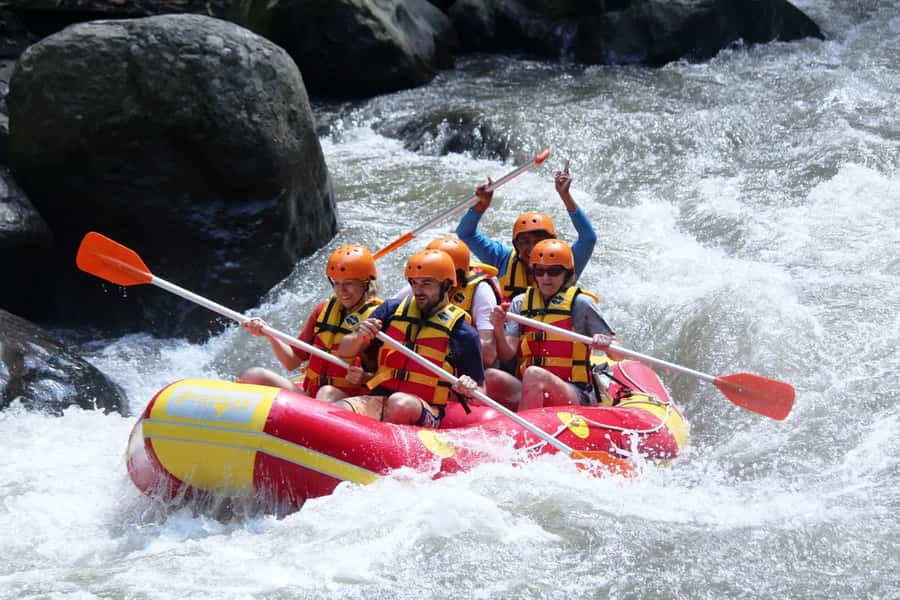 Bali-Ubud fun ATV Quad Bike Adventure & River Rafting - Rice fields, elephant carvings, and cave cliffs