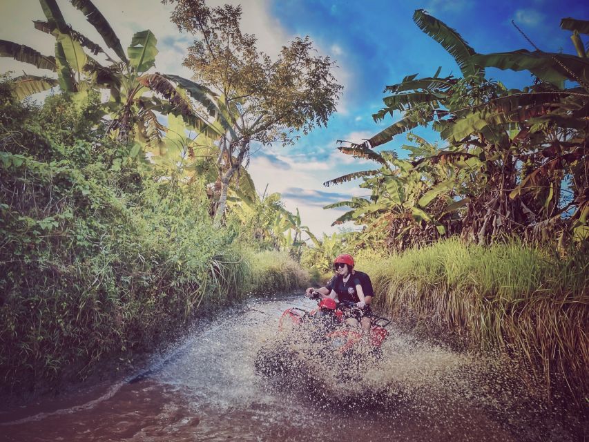 Bali: Ubud Gorilla Cave Track ATV & Waterfall Tour with Meal - Walking down to Goa Raja Waterfall