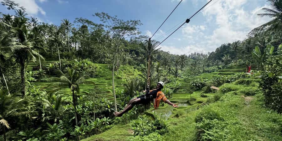 Bali/Ubud: Swing, Zipline & SkyBike Rice Terrace Adventure - The zipline: peaceful rather than wild