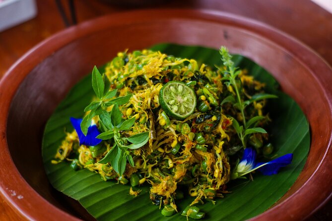 Balinese Vegan Cooking Class with Fresh Harvesting & Garden Tour - Lunch with hills and Mount Agung in the distance