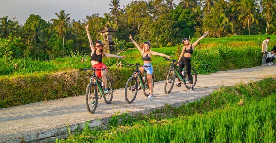 E-Bike: Ubud Rice Terraces & Traditional Villages Cycling - Riding an electric bike through Tegallalang