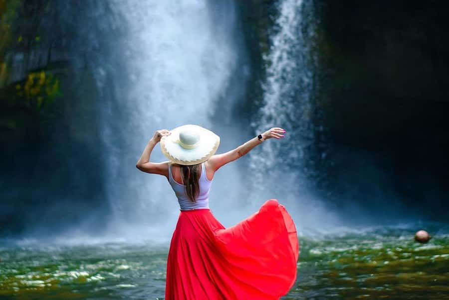 From Bali: Saraswati Temple, Monkey Forest, Ubud Waterfalls - Tegenungan Waterfall starts the day with a workout