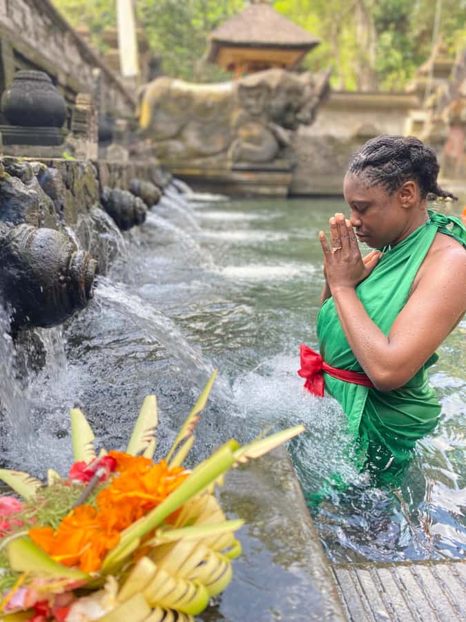Monkey Forest, Waterfall ,Temple and Rice Terrace - Tegenungan Waterfall: finish with spray, green scenery, and a possible swim