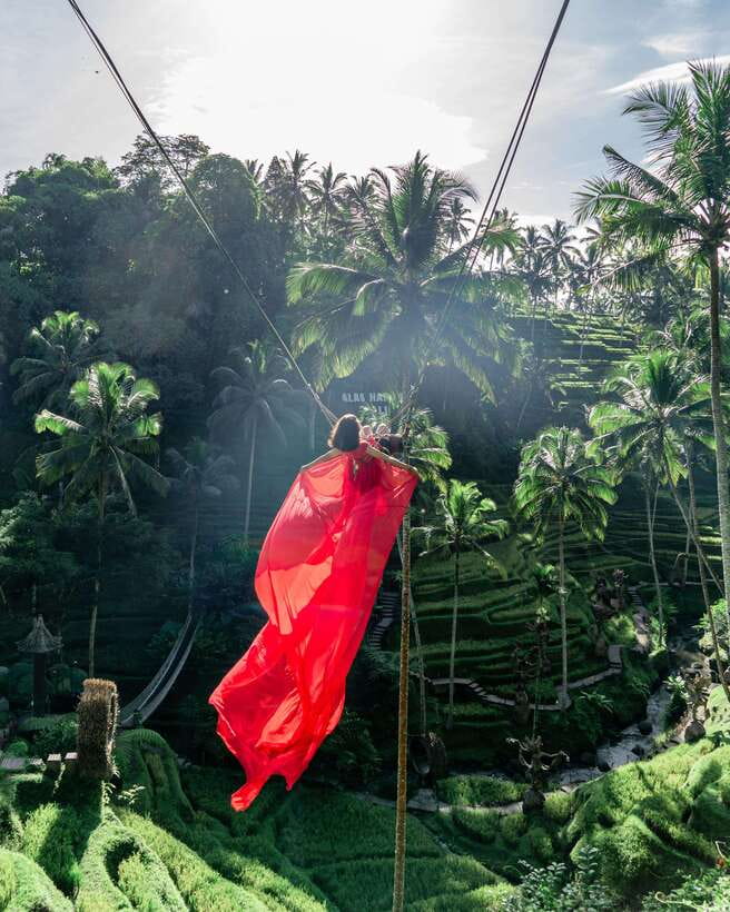 Ubud: Alas Harum Day-Pass, Swing, Sky Bike & Flying Fox - The 300-meter Flying Fox