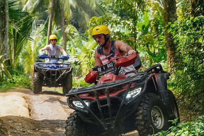 Ubud ATV Quad Bike Gorilla Cave and Cretya Infinity pool - Riding through Gorilla Cave and the rice terraces