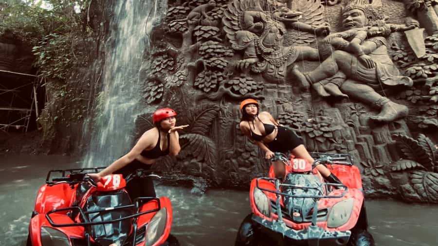 Ubud: ATV Quad Bike through river, rice fields & waterfall - Ninety minutes through rice fields, rivers and caves