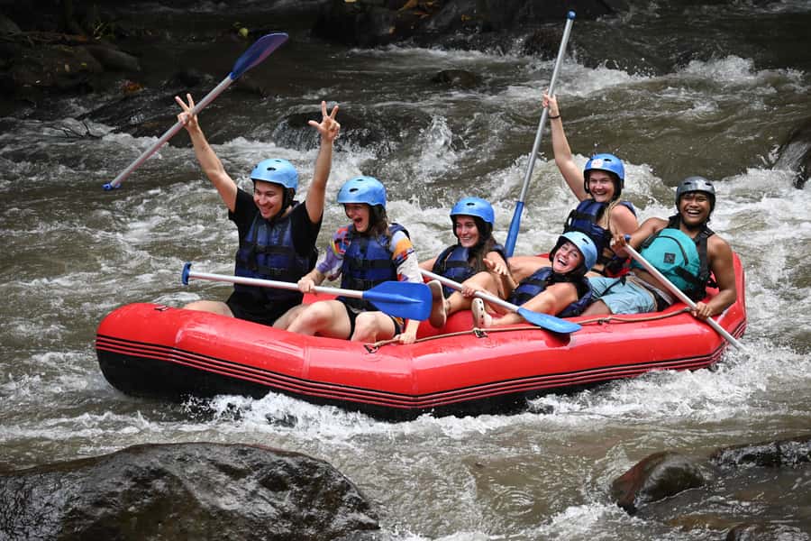 Ubud Ayung White Water Rafting Bali with Lunch - Walking down to the Ayung River
