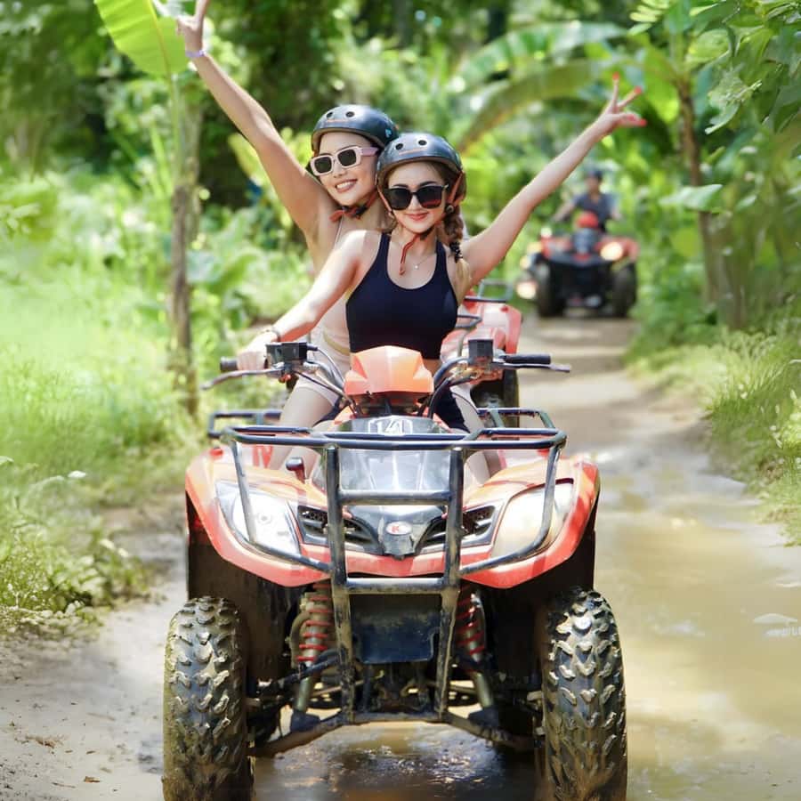 Ubud Bali ATV Alasan Adventure Gorila Cave & Cretya Pool Bar - Bamboo forest and the first real off-road section