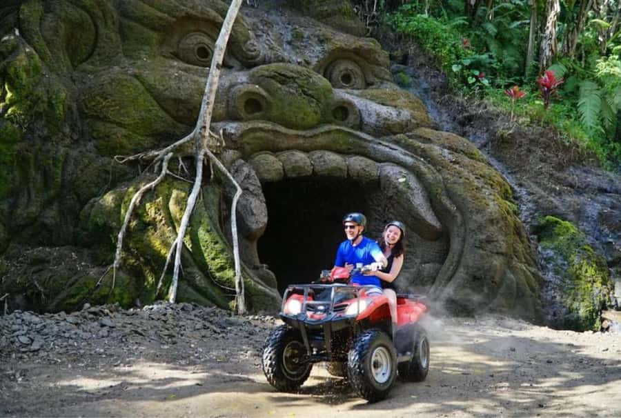 Ubud Bali ATV Alasan Adventure Gorila Cave & Cretya Pool Bar - Gorilla Cave gives the ride a memorable landmark