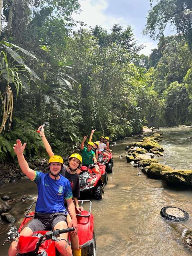 Ubud: Barong Face Cave ATV Quad Bike Ride With Lunch - From pickup to the Beji River Adventure base