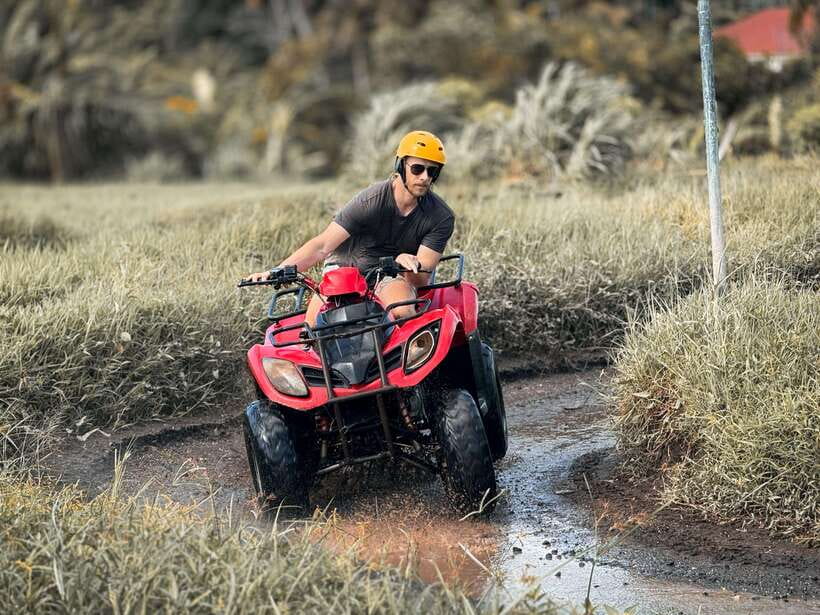 Ubud: Sacred Monkey Forest, Barong Cave ATV & Waterfall Tour - The ATV Ride Through Bali’s Rice Fields and Rivers