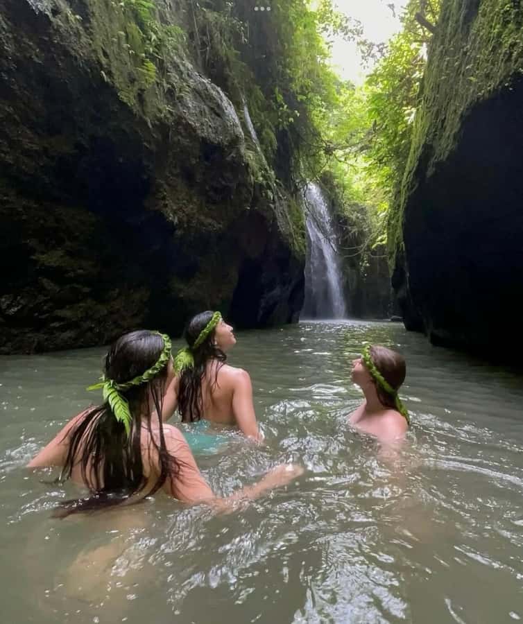 Ubud: Trekking Through Rivers & Forests to Three Waterfalls - Goa Rang Reng Waterfall and the three-waterfall route
