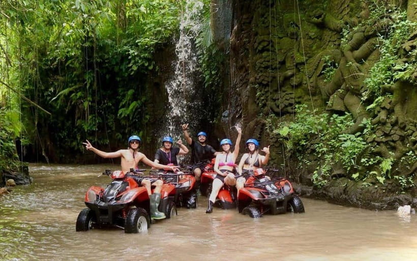 Ubud: Ultimate Adrenaline ATV Quad And White Water Rafting - Rice fields, bamboo forest, and village paths