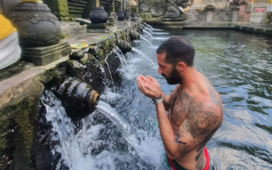 Ubud: Waterfalls, Temple & Rice Terraces Private Tour - Kanto Lampo Waterfall and its limestone steps